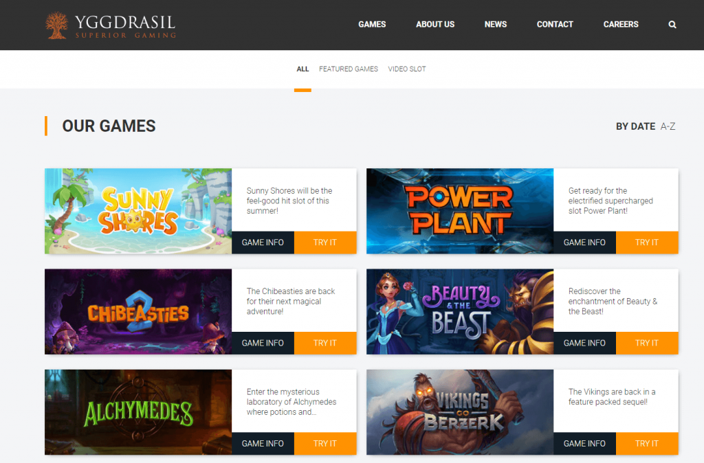 ゲームプロバイダー「YGGDRASIL」公式サイトイメージ