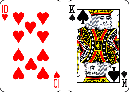 カード10とKの組み合せの場合はどうなるのイメージ画像