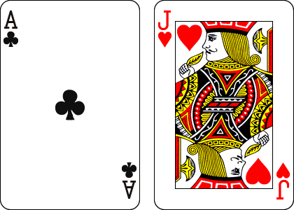 カードAとJの組み合せの場合のヒントイメージ画像